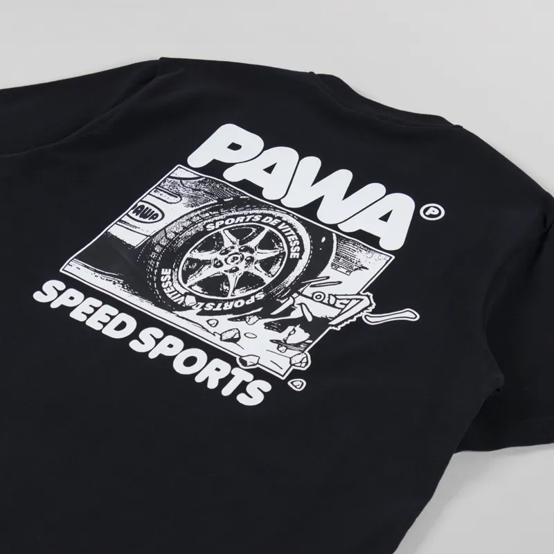 Pawa Speed Sports Burnout T Shirt Black-2