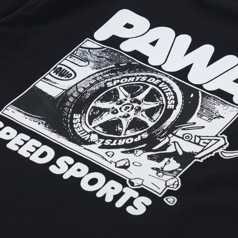 Pawa Speed Sports Burnout T Shirt Black-4