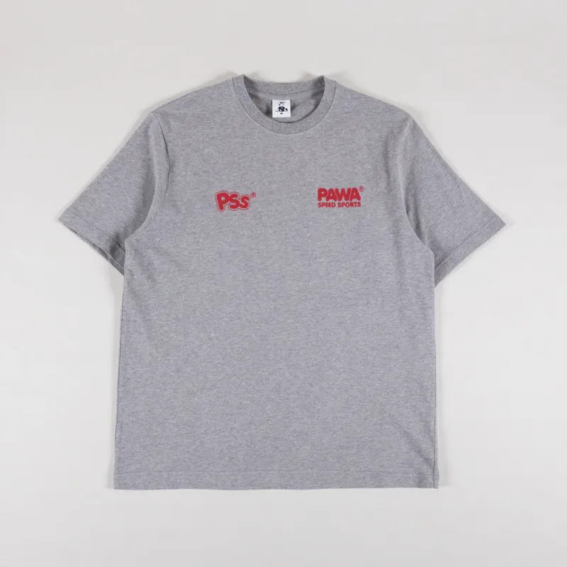 Pawa Speed Sports Burnout T Shirt Grey Marl-1