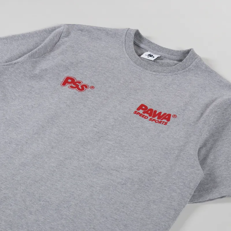 Pawa Speed Sports Burnout T Shirt Grey Marl-3