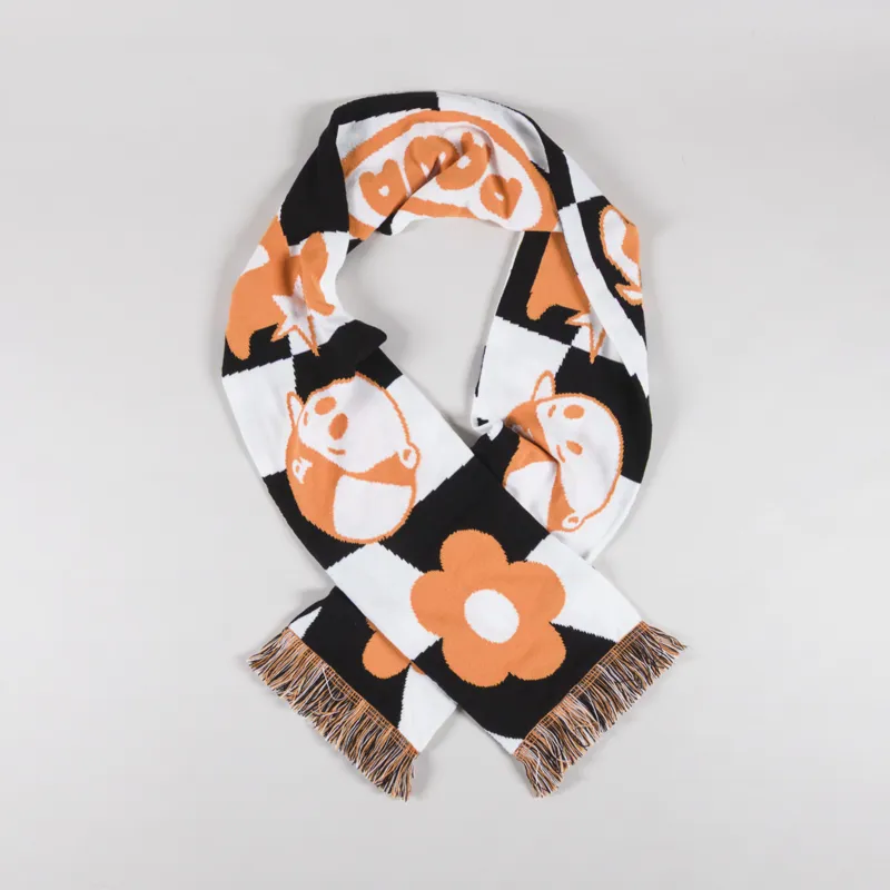 Pawa Speed Sports Racing Scarf Black White-2