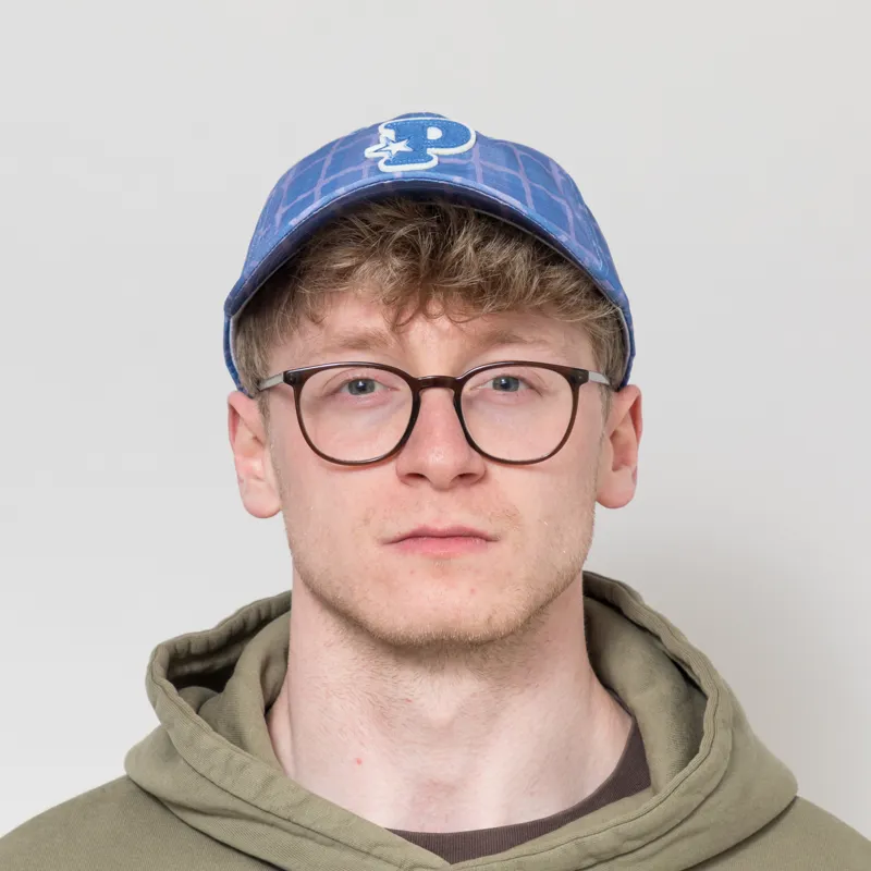 Pawa Speed Sports Tartan Print 6 Panel Cap Blue-1