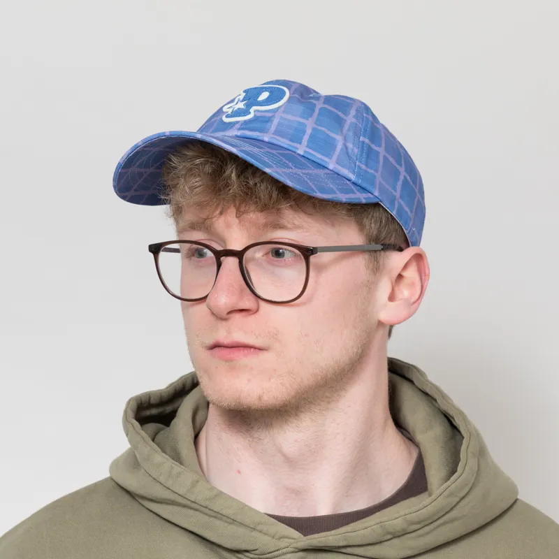 Pawa Speed Sports Tartan Print 6 Panel Cap Blue