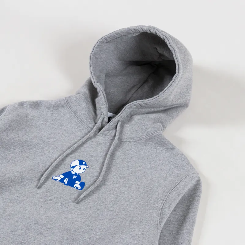 Pawa Speed Sports Mens Boy Logo Pullover Hoodie Grey Marl