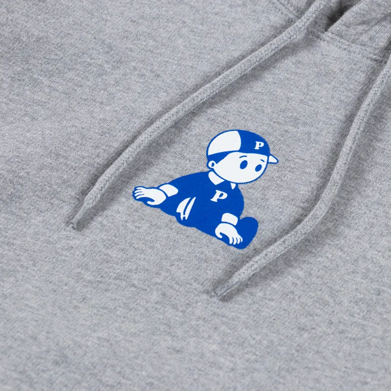 Pawa Speed Sports Mens Boy Logo Pullover Hoodie Grey Marl