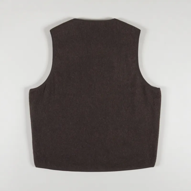 Universal Works Reversible Liner Gilet Brown Melange Melton-2