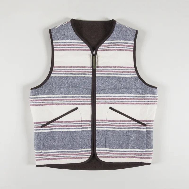 Universal Works Reversible Liner Gilet Brown Melange Melton-3