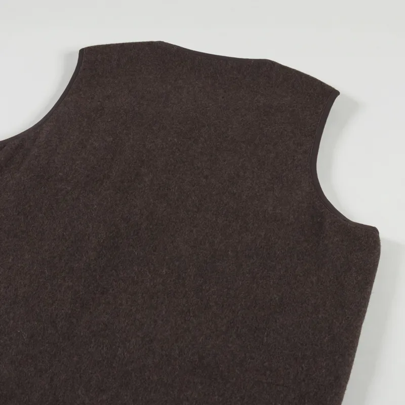 Universal Works Reversible Liner Gilet Brown Melange Melton-6