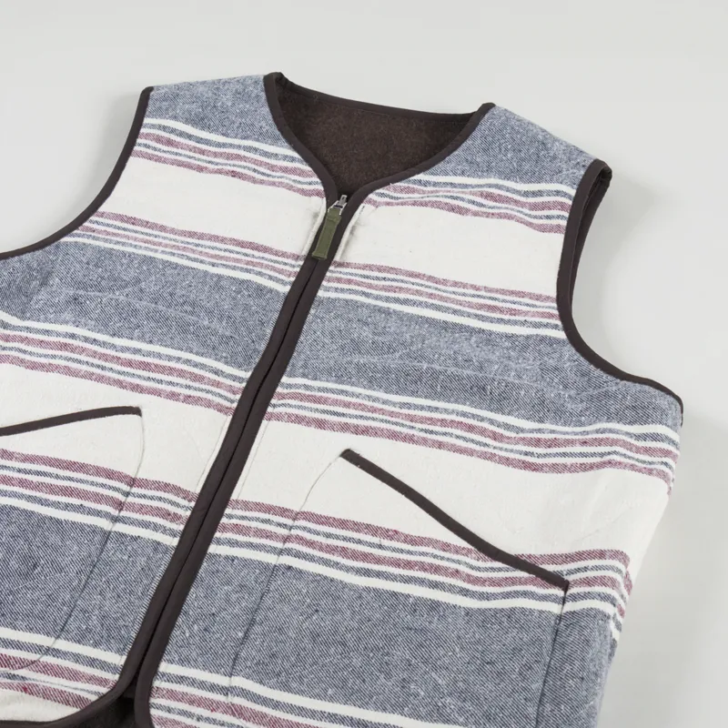 Universal Works Reversible Liner Gilet Brown Melange Melton-8