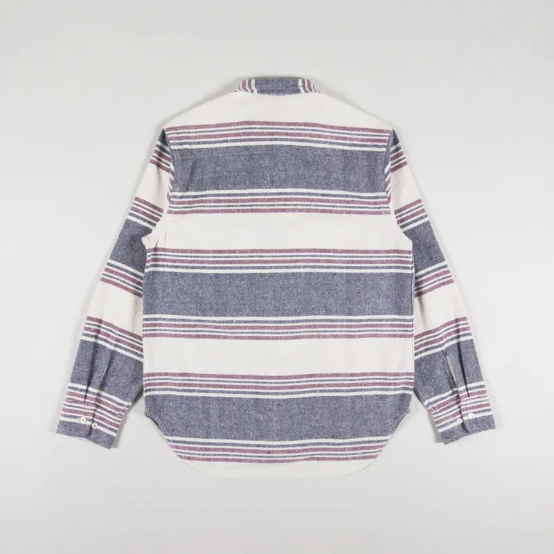 Universal Works Brushed Stripe Work Shirt Ecru-1