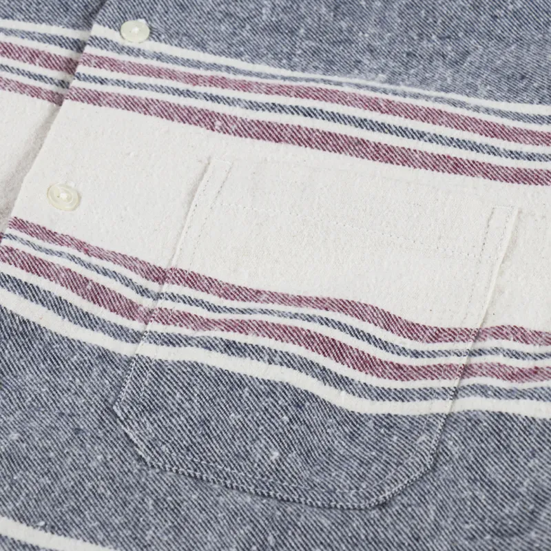 Universal Works Brushed Stripe Work Shirt Ecru-7