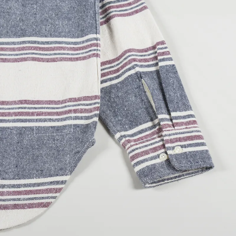 Universal Works Brushed Stripe Work Shirt Ecru-5