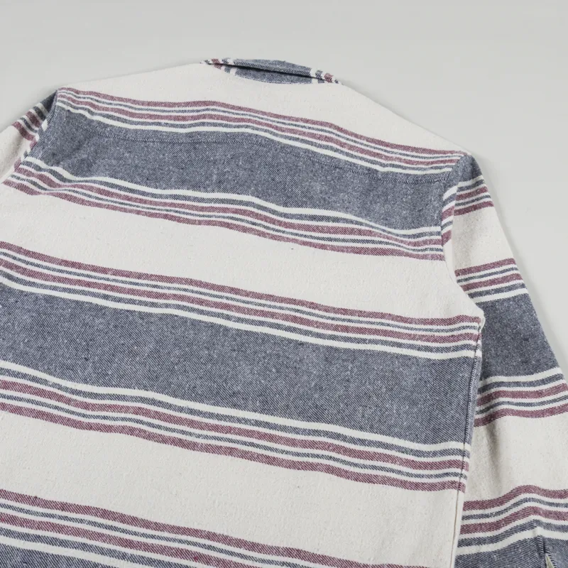 Universal Works Brushed Stripe Work Shirt Ecru-3