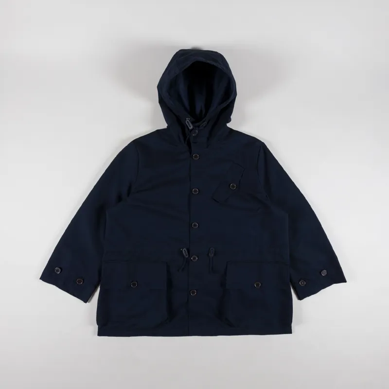 Universal Works Boston Parka Navy Brushed Polytech