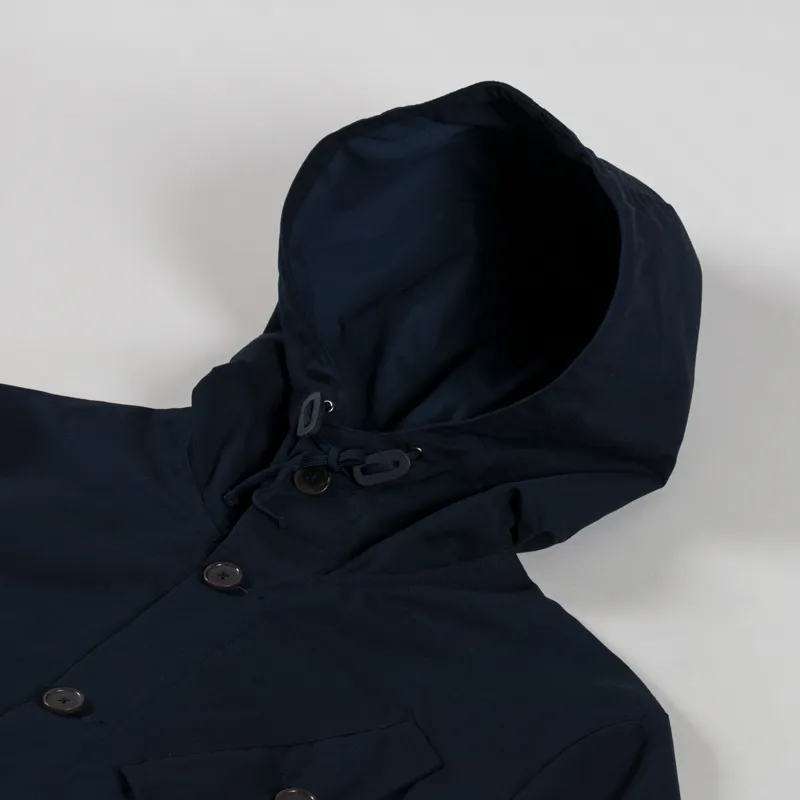Universal Works Boston Parka Navy Brushed Polytech-3