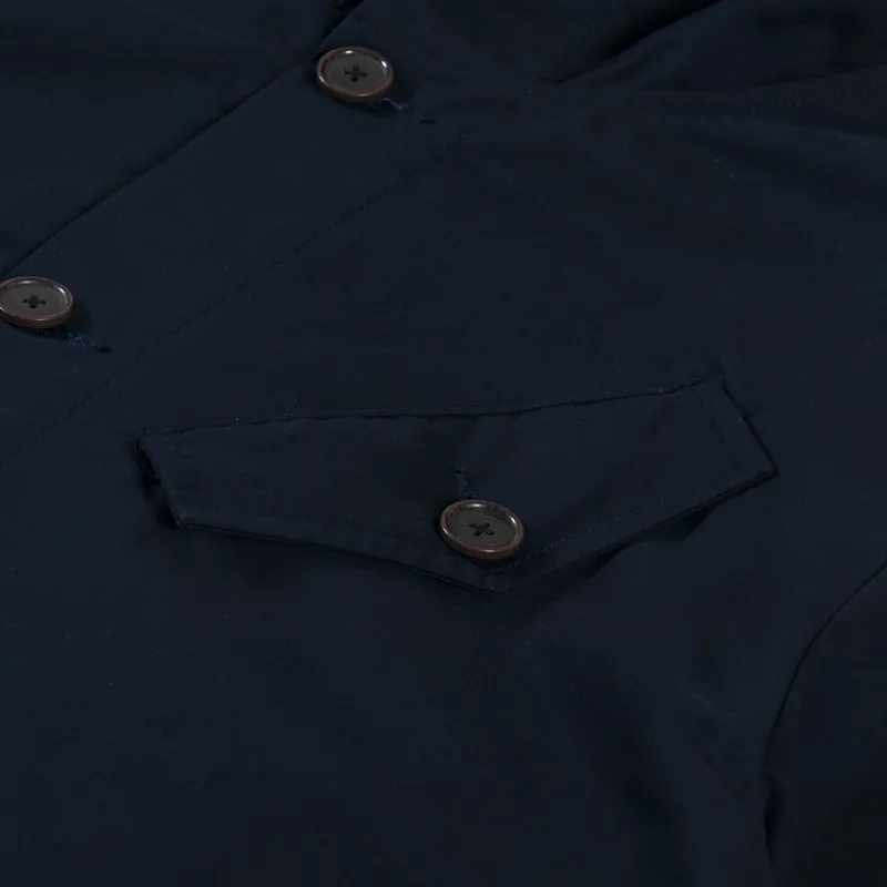 Universal Works Boston Parka Navy Brushed Polytech-9