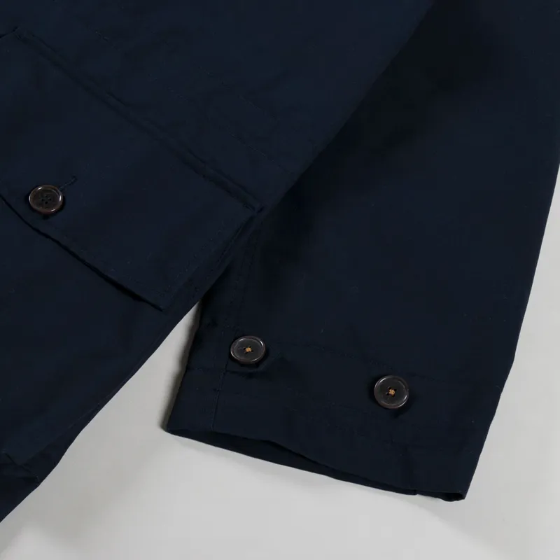 Universal Works Boston Parka Navy Brushed Polytech-13
