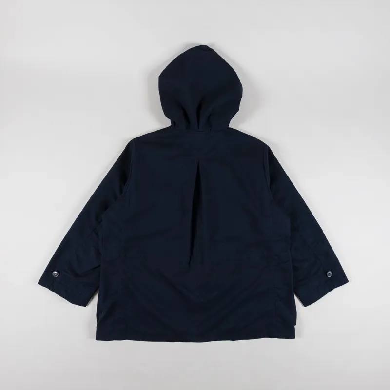 Universal Works Boston Parka Navy Brushed Polytech-2