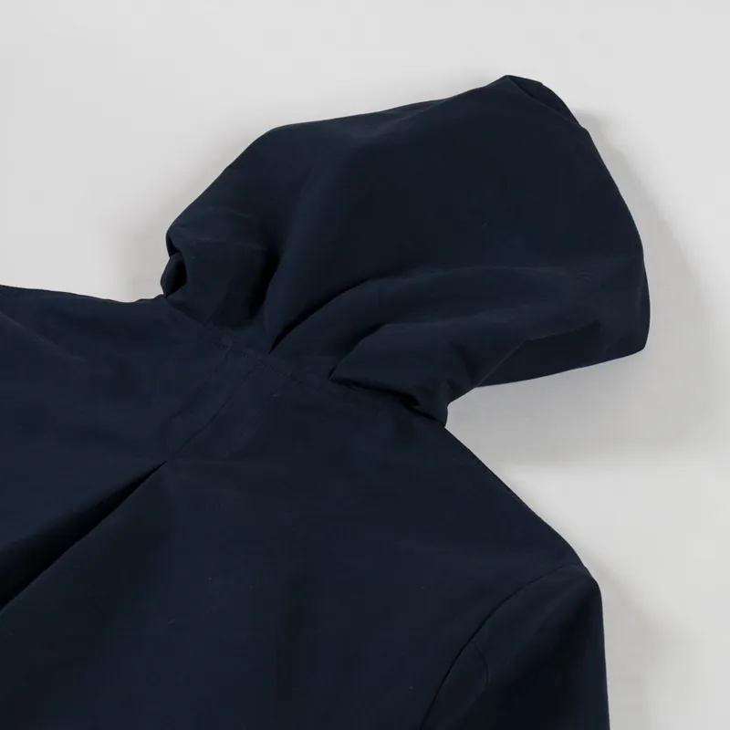 Universal Works Boston Parka Navy Brushed Polytech-5