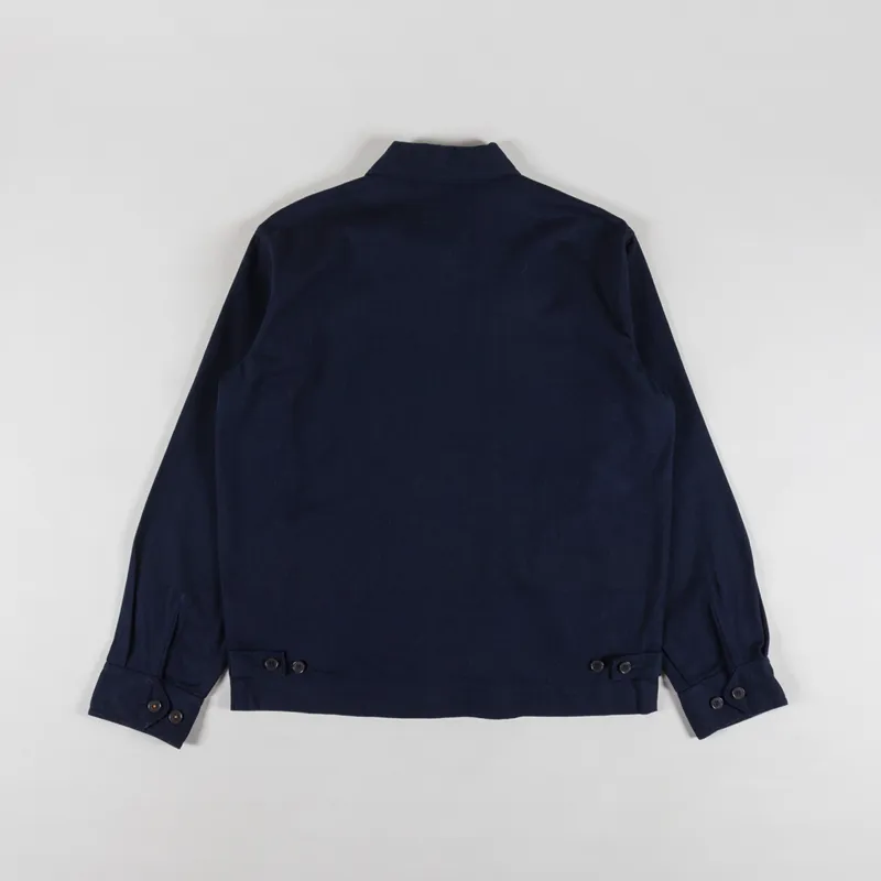 Universal Works Windcheater Jacket Navy Embroidered Works Twill-1