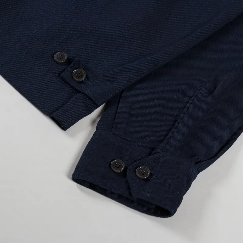 Universal Works Windcheater Jacket Navy Embroidered Works Twill-9