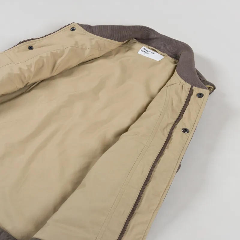 Universal Works Carlton Gilet Sand Leopard Recycled Polytech-4