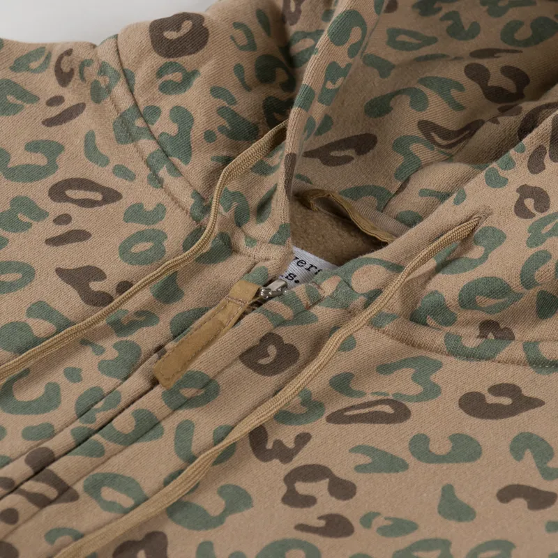 Universal Works New York Hoodie Sand Leopard Brush Back-6