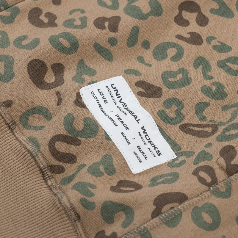 Universal Works New York Hoodie Sand Leopard Brush Back-7