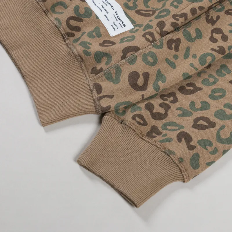 Universal Works New York Hoodie Sand Leopard Brush Back-9