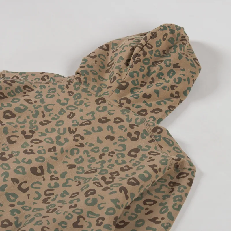 Universal Works New York Hoodie Sand Leopard Brush Back-5