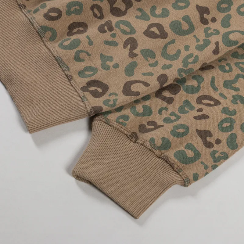 Universal Works New York Hoodie Sand Leopard Brush Back-10