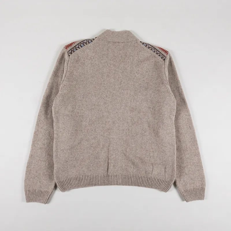 Universal Works Langdale Cardigan Oatmeal Eco Wool-1