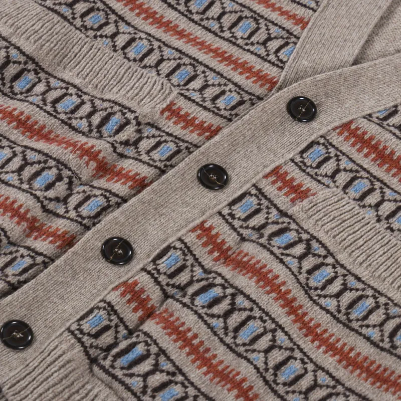 Universal Works Langdale Cardigan Oatmeal Eco Wool-5