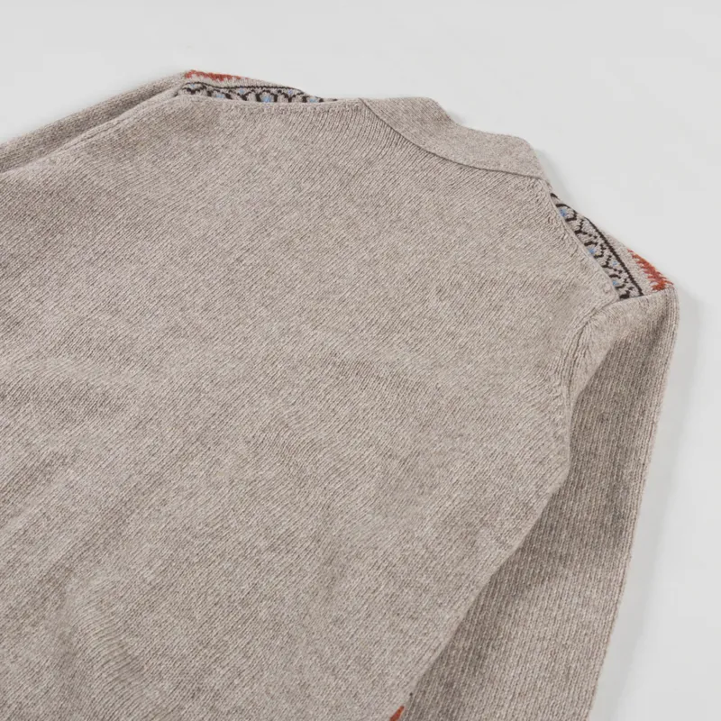Universal Works Langdale Cardigan Oatmeal Eco Wool-3