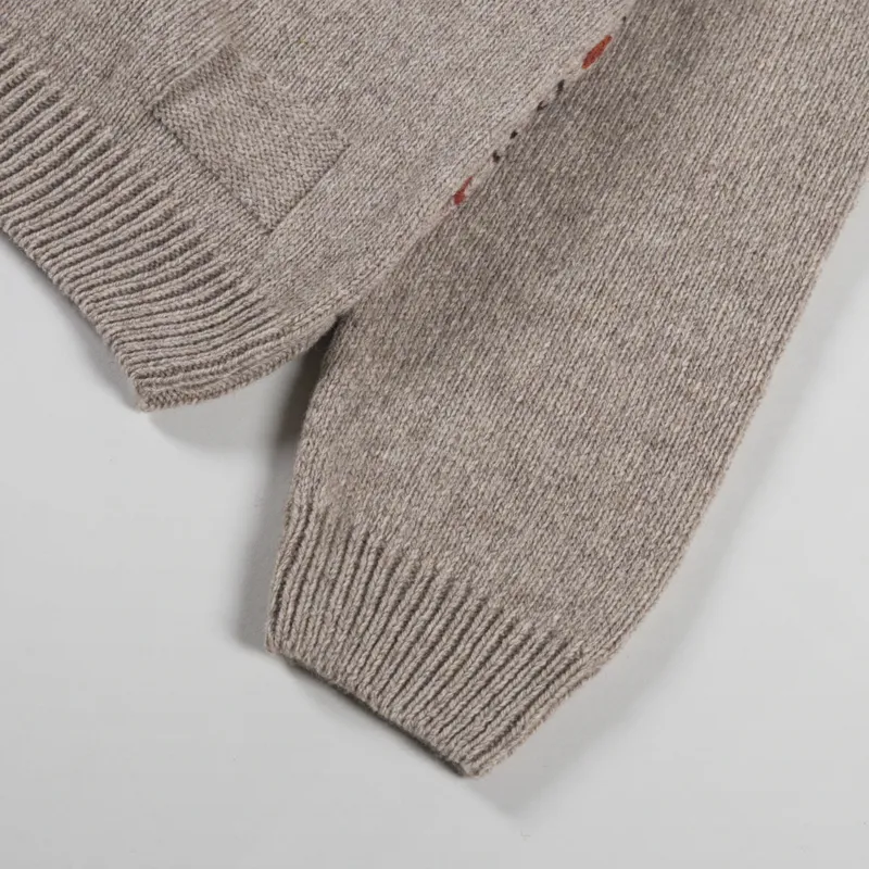 Universal Works Langdale Cardigan Oatmeal Eco Wool-8