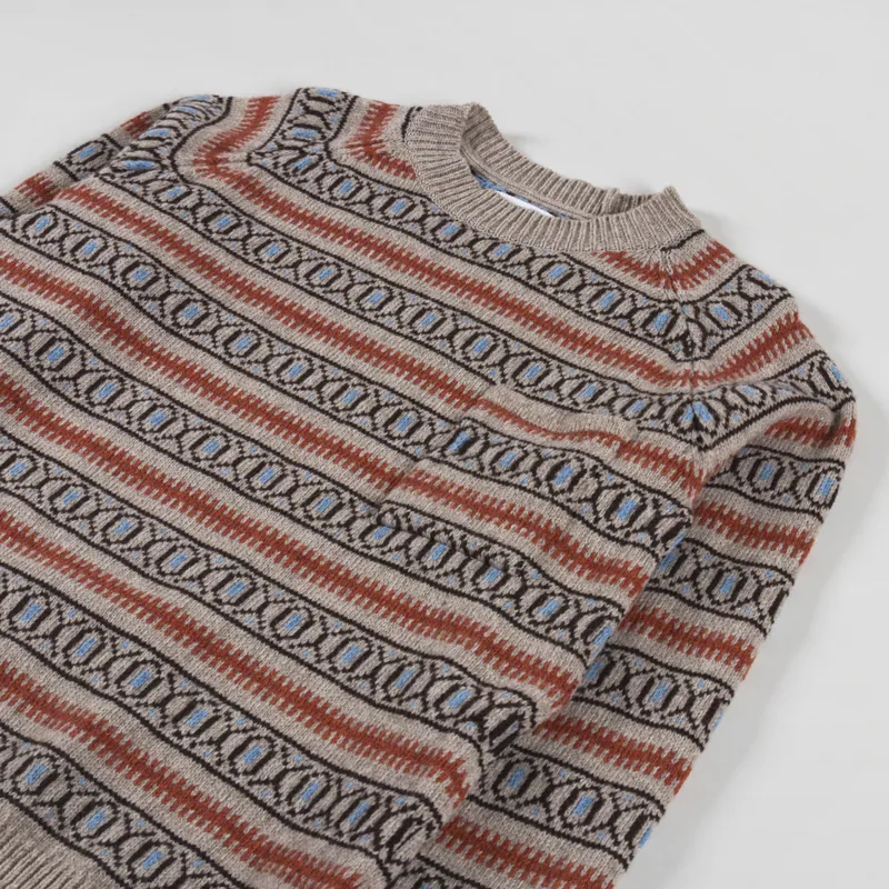 Universal Works Loose Pocket Crew Oatmeal Eco Wool-2