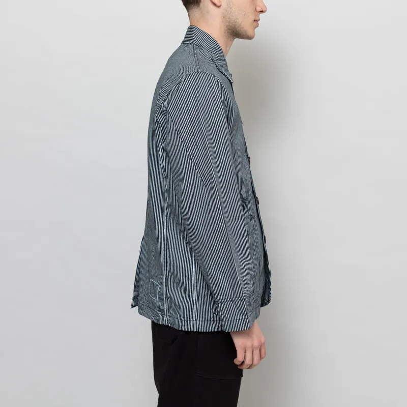 Universal Works Original Bakers Jacket Indigo Hickory Stripe Denim-4