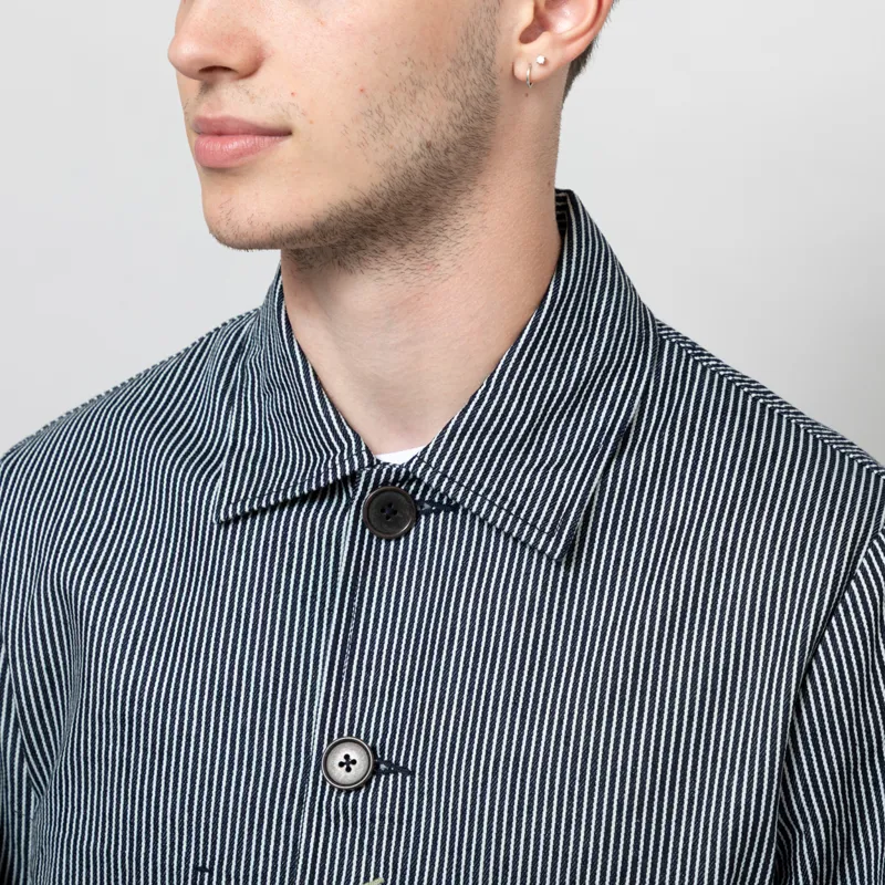 Universal Works Original Bakers Jacket Indigo Hickory Stripe Denim-5