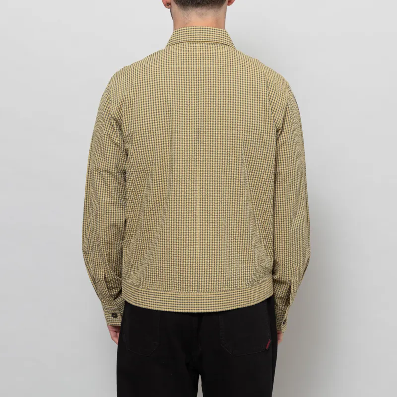 Universal Works Zip Uniform Jacket Yellow Japanese Seersucker-3