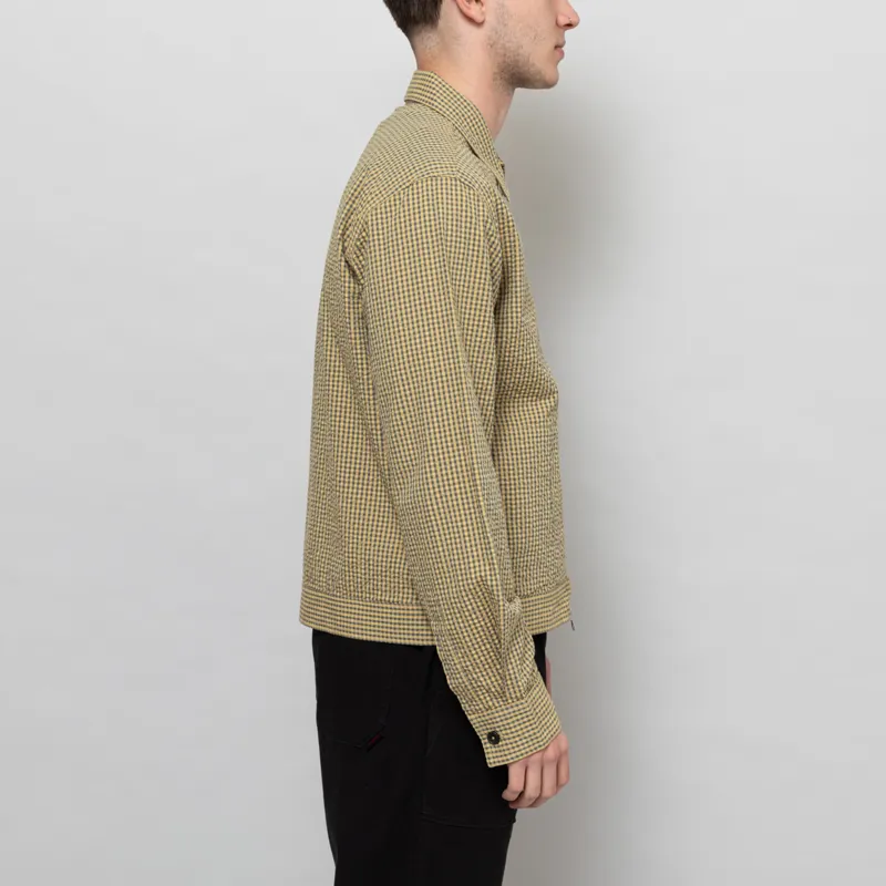 Universal Works Zip Uniform Jacket Yellow Japanese Seersucker-4