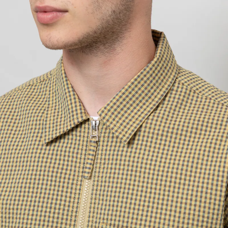 Universal Works Zip Uniform Jacket Yellow Japanese Seersucker-5