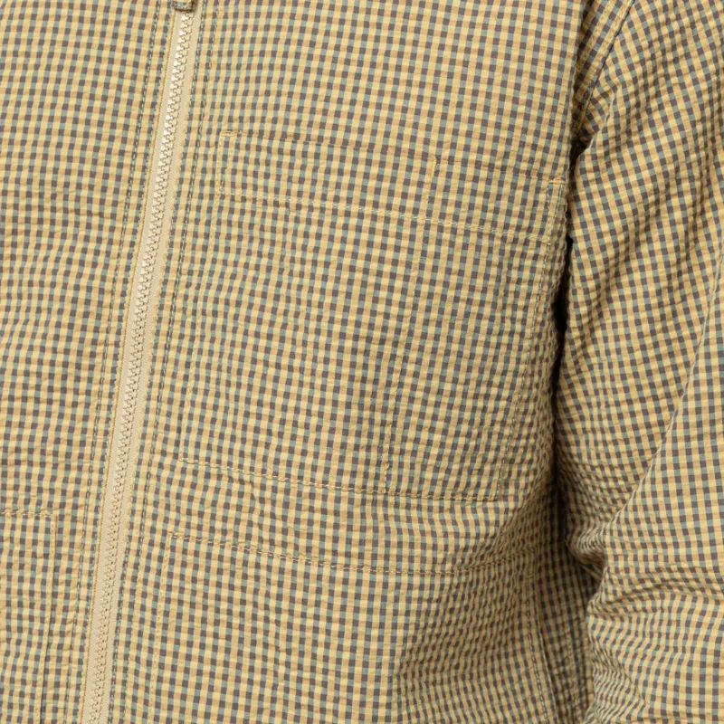 Universal Works Zip Uniform Jacket Yellow Japanese Seersucker-6