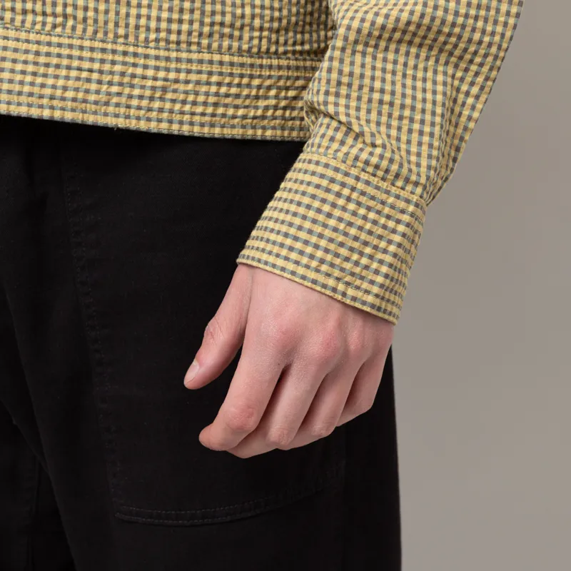 Universal Works Zip Uniform Jacket Yellow Japanese Seersucker-9
