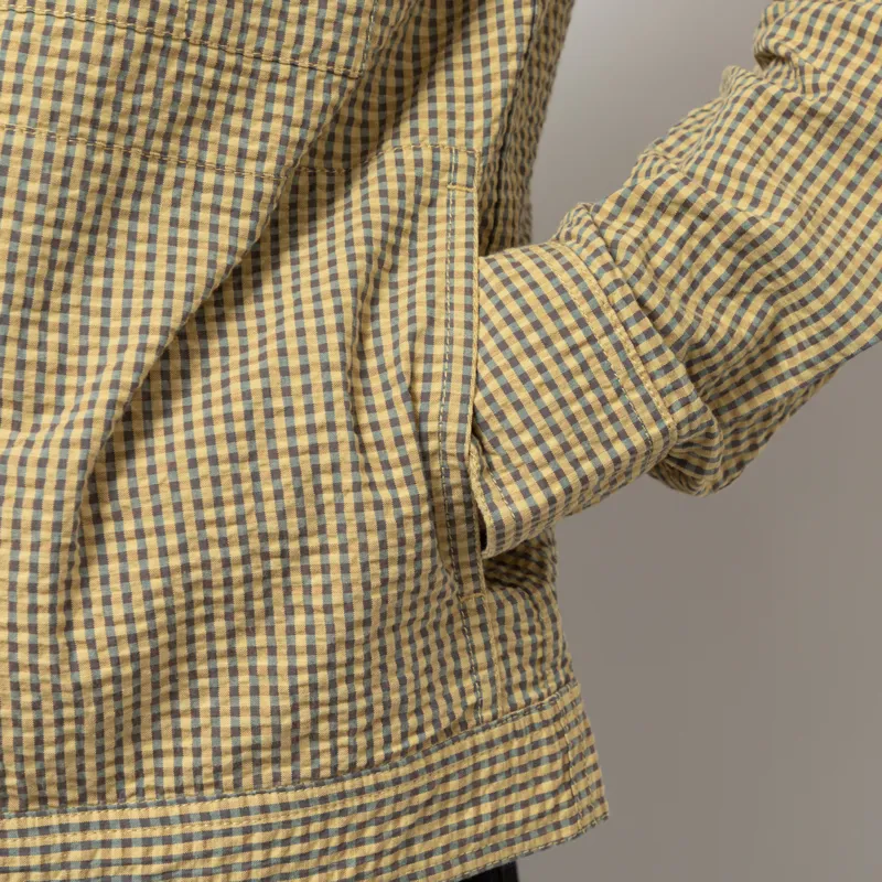 Universal Works Zip Uniform Jacket Yellow Japanese Seersucker-10