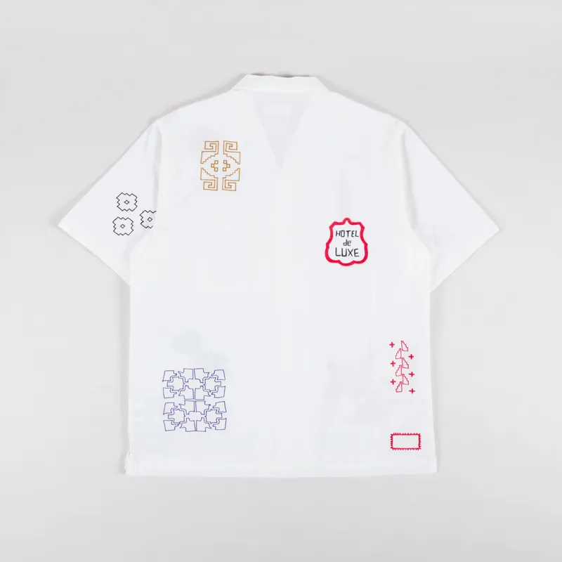 Universal Works Minari Shirt Embroidered Ecru Poplin-1