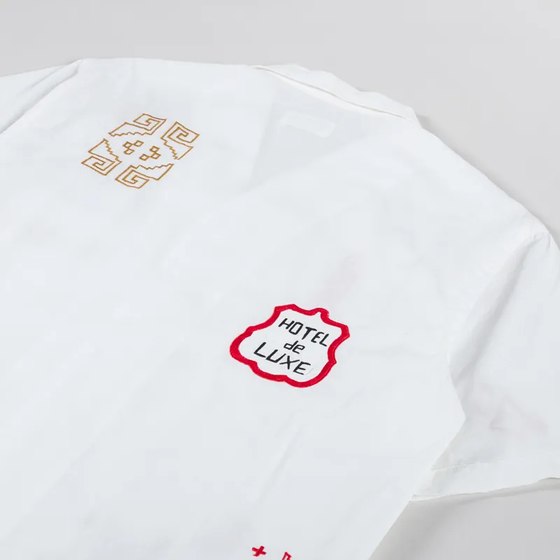 Universal Works Minari Shirt Embroidered Ecru Poplin-3