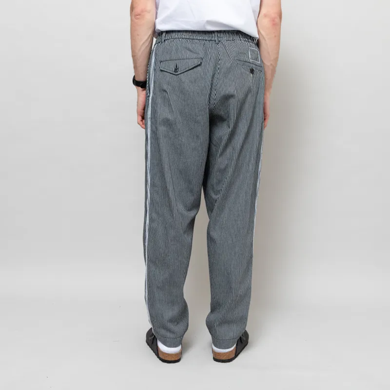 Universal Works Pleated Track Pant Indigo Hickory Stripe Denim-3