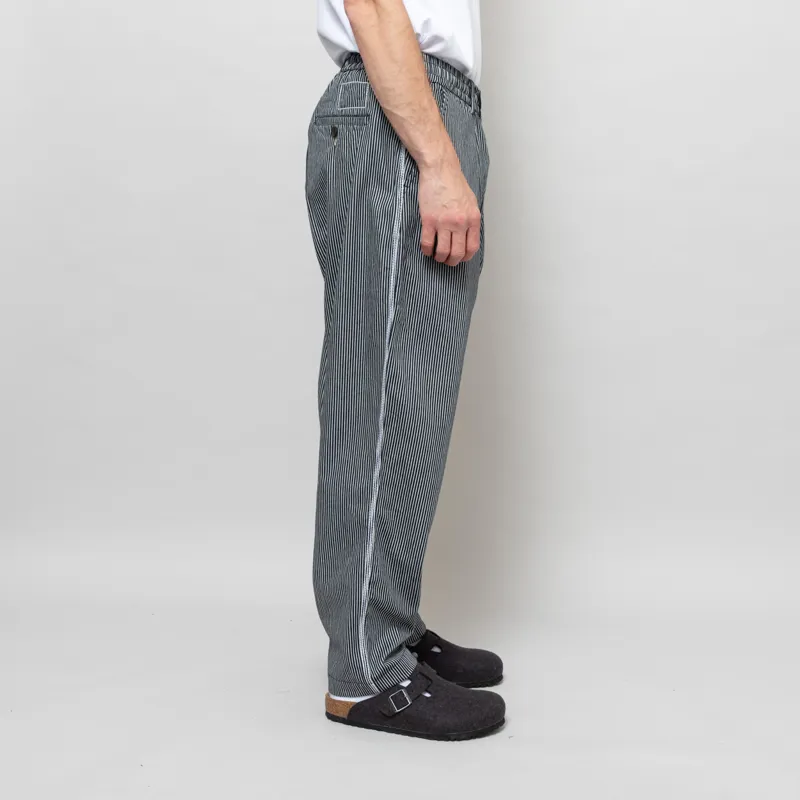 Universal Works Pleated Track Pant Indigo Hickory Stripe Denim-4