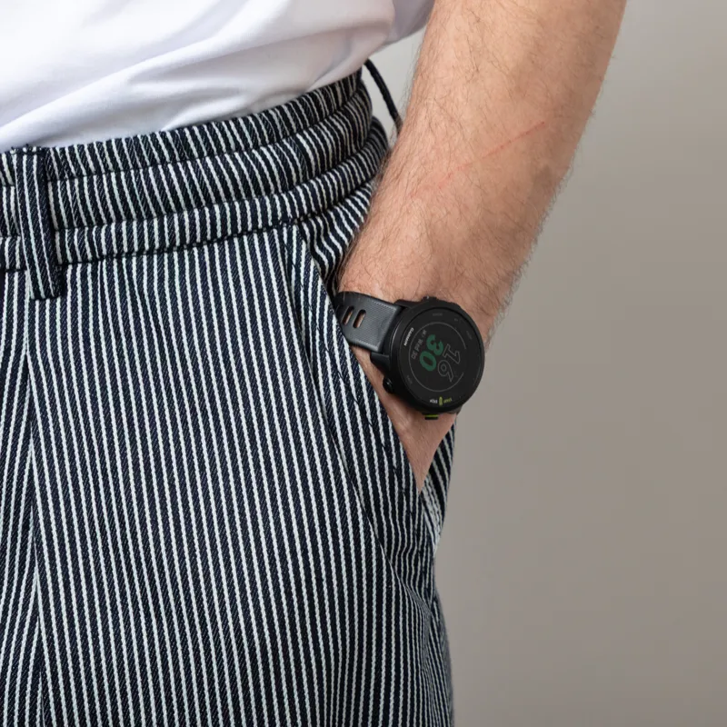 Universal Works Pleated Track Pant Indigo Hickory Stripe Denim-6