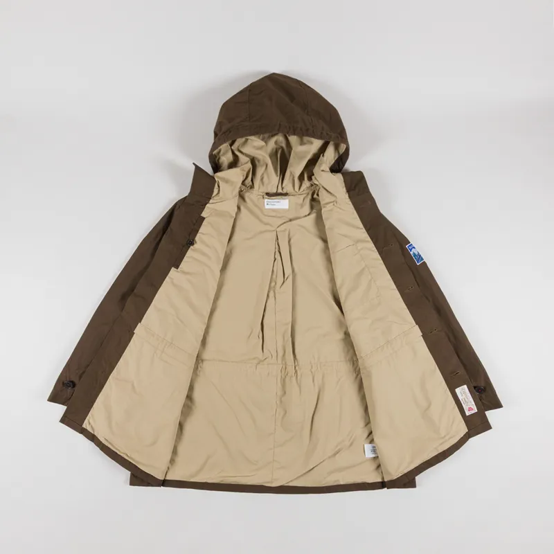 Universal Works Boston Parka Brown British Wax Cotton-1